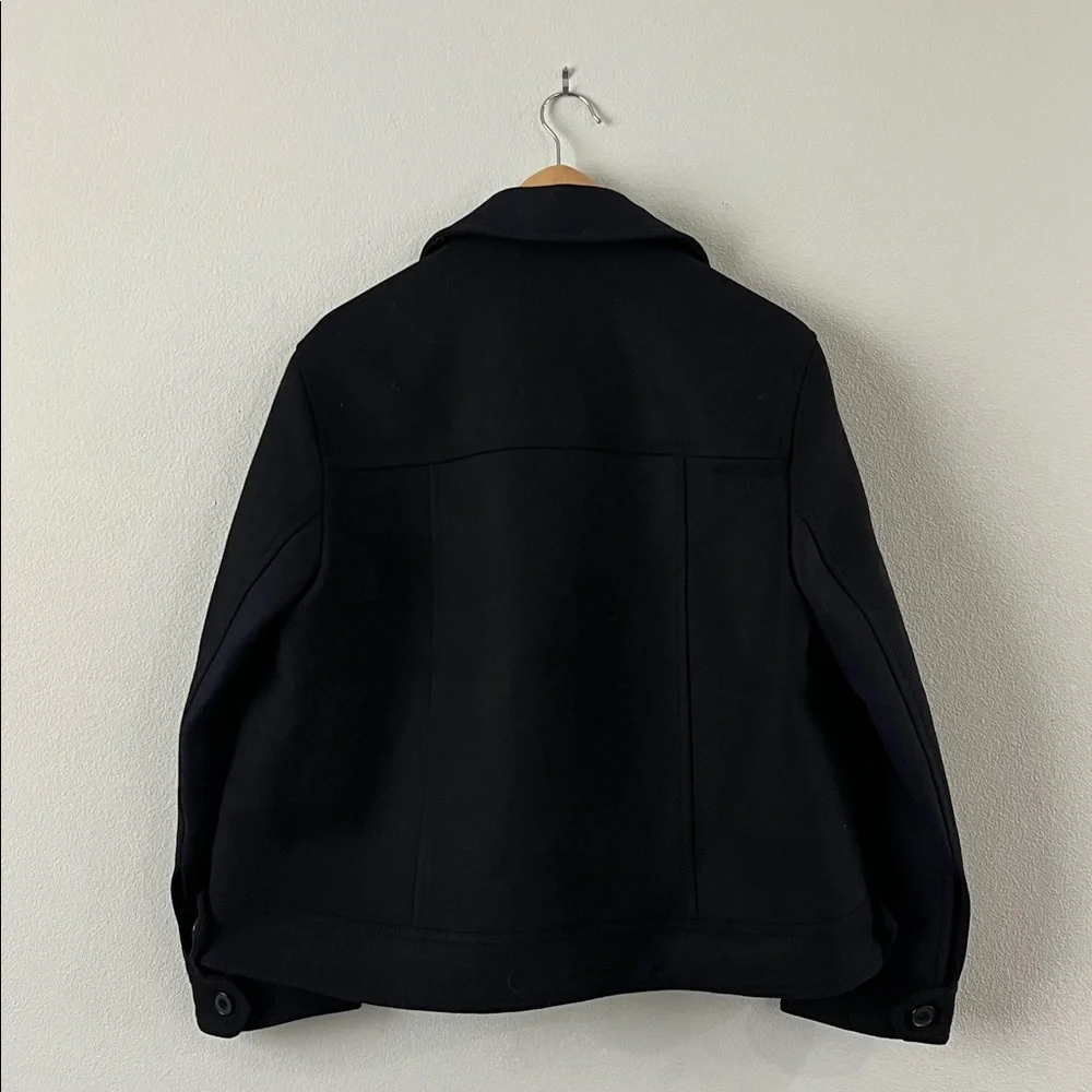 Zara ZW Collection Cropped Manteco Wool Coat Jacket Size M NWT